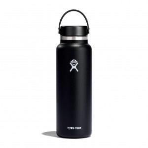 Hydro Flask 20 oz Wide Mouth Bottles Schwarz | 53AQIDRUZ