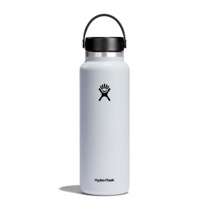 Hydro Flask 20 oz Wide Mouth Bottles Weiß | 49LHIFWCP