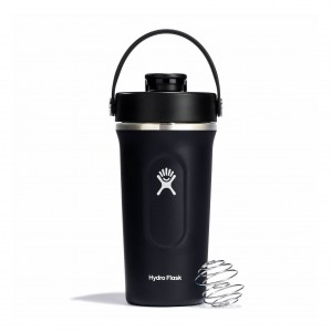 Hydro Flask 24 oz Insulated Shaker Bottle Bottles Schwarz | 57NQSCGZJ