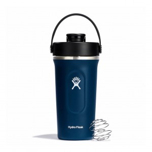Hydro Flask 24 oz Insulated Shaker Bottle Bottles Indigo | 71KAHESDG