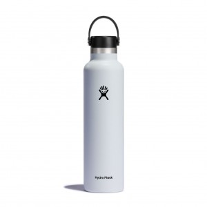 Hydro Flask 24 oz Standard Mouth Bottles Weiß | 73ZFCAKPO