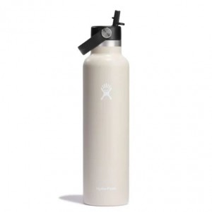 Hydro Flask 24 oz Standard Mouth with Flex Straw Cap Bottles Oat | 53CSGTUAJ