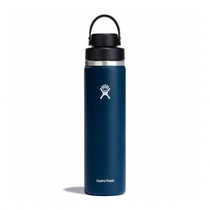 Hydro Flask 24 oz Wide Mouth with Flex Chug Cap Bottles Indigo | 60ZUPEBQG