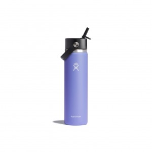 Hydro Flask 24 oz Wide Mouth with Flex Straw Cap Bottles Lupine | 25QGEIWJV