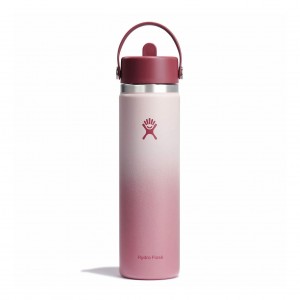 Hydro Flask 24 oz Wide Mouth with Flex Straw Cap Bottles Bayberry Ombre | 84ZNOVSKT