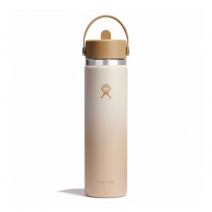 Hydro Flask 24 oz Wide Mouth with Flex Straw Cap Bottles Honey Ombre | 79OUSVLMX