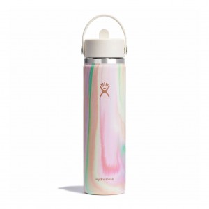 Hydro Flask 24 oz Wide Mouth with Flex Straw Cap Bottles Sugar Crush | 80GKERIAD
