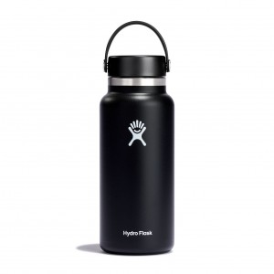 Hydro Flask 32 oz Wide Mouth Bottles Schwarz | 48BKTSGFA