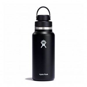 Hydro Flask 32 oz Wide Mouth with Flex Chug Cap Bottles Schwarz | 18XBGUNLT