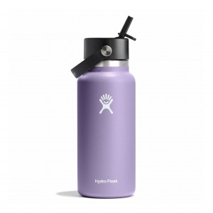 Hydro Flask 32 oz Wide Mouth with Flex Straw Cap Bottles Moonshadow | 71YMPHESV