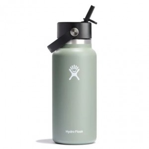 Hydro Flask 32 oz Wide Mouth with Flex Straw Cap Bottles Agave | 13IOYDQRZ