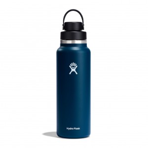 Hydro Flask 40 oz Wide Mouth with Flex Chug Cap Bottles Indigo | 58OMVIACG