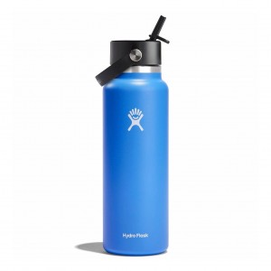 Hydro Flask 40 oz Wide Mouth with Flex Straw Cap Bottles Cascade | 32NUYQLAS