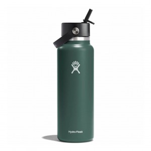 Hydro Flask 40 oz Wide Mouth with Flex Straw Cap Bottles Fir | 09PRANSGW