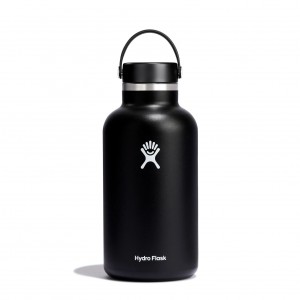 Hydro Flask 64 oz Wide Mouth Bottles Schwarz | 60YZUNTWM
