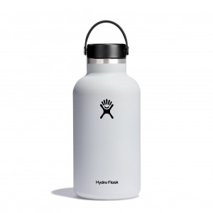 Hydro Flask 64 oz Wide Mouth Bottles Weiß | 49QKMVTYJ