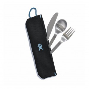 Hydro Flask Flatware Set Outdoor Kitchen Schwarz | 15PZQERUO